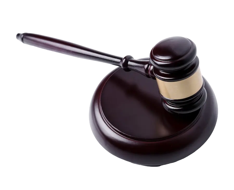 a gavel on a stand