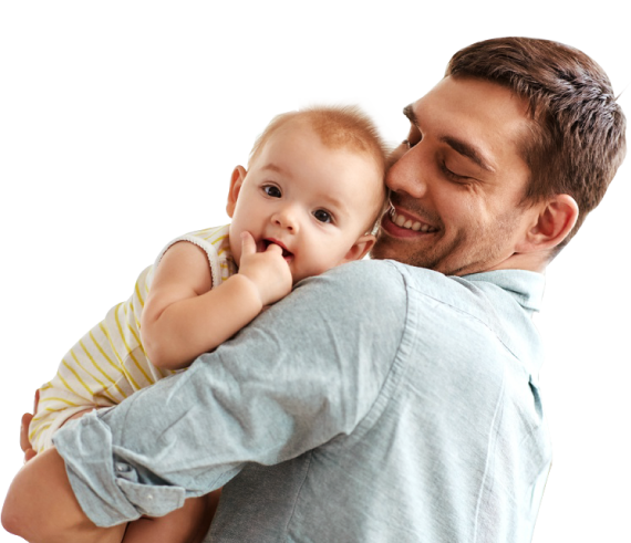 Padre feliz con bebe