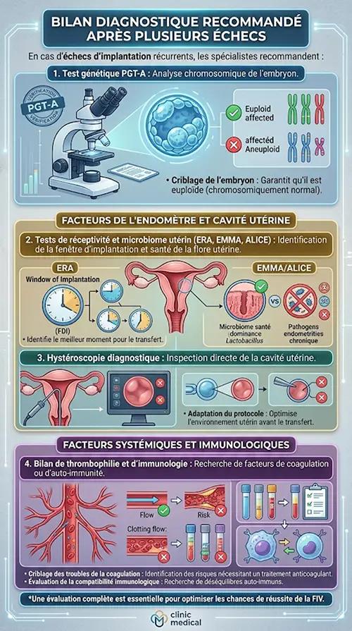 Bilan diagnostique recommandé après plusieurs échecs
